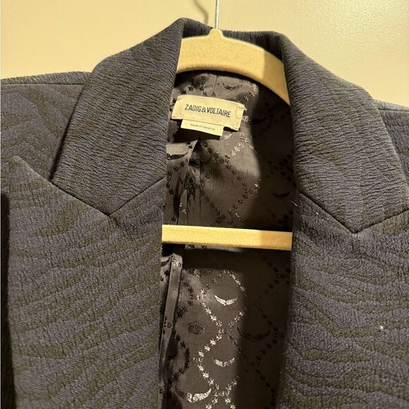 Zadig & Voltaire Tonal Zebra Print Jacket Blazer, 34 - Picture 8 of 11